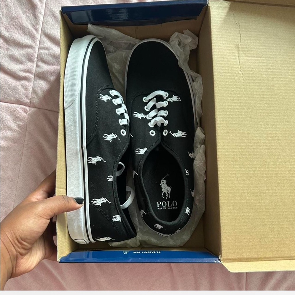 Polo by Ralph Lauren Black and White Sneakers